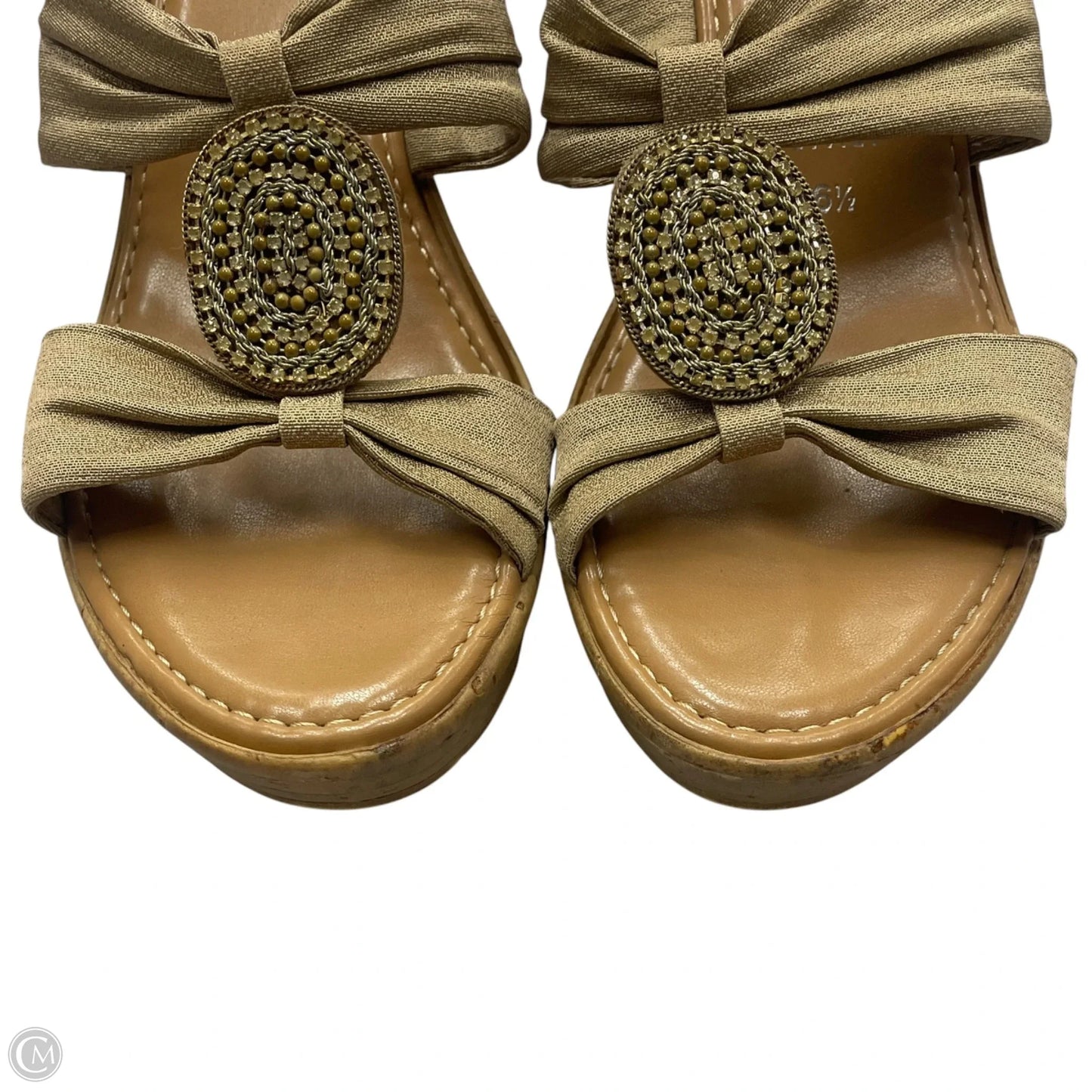 Sandals Heels Block By Korks In Tan, Size: 6