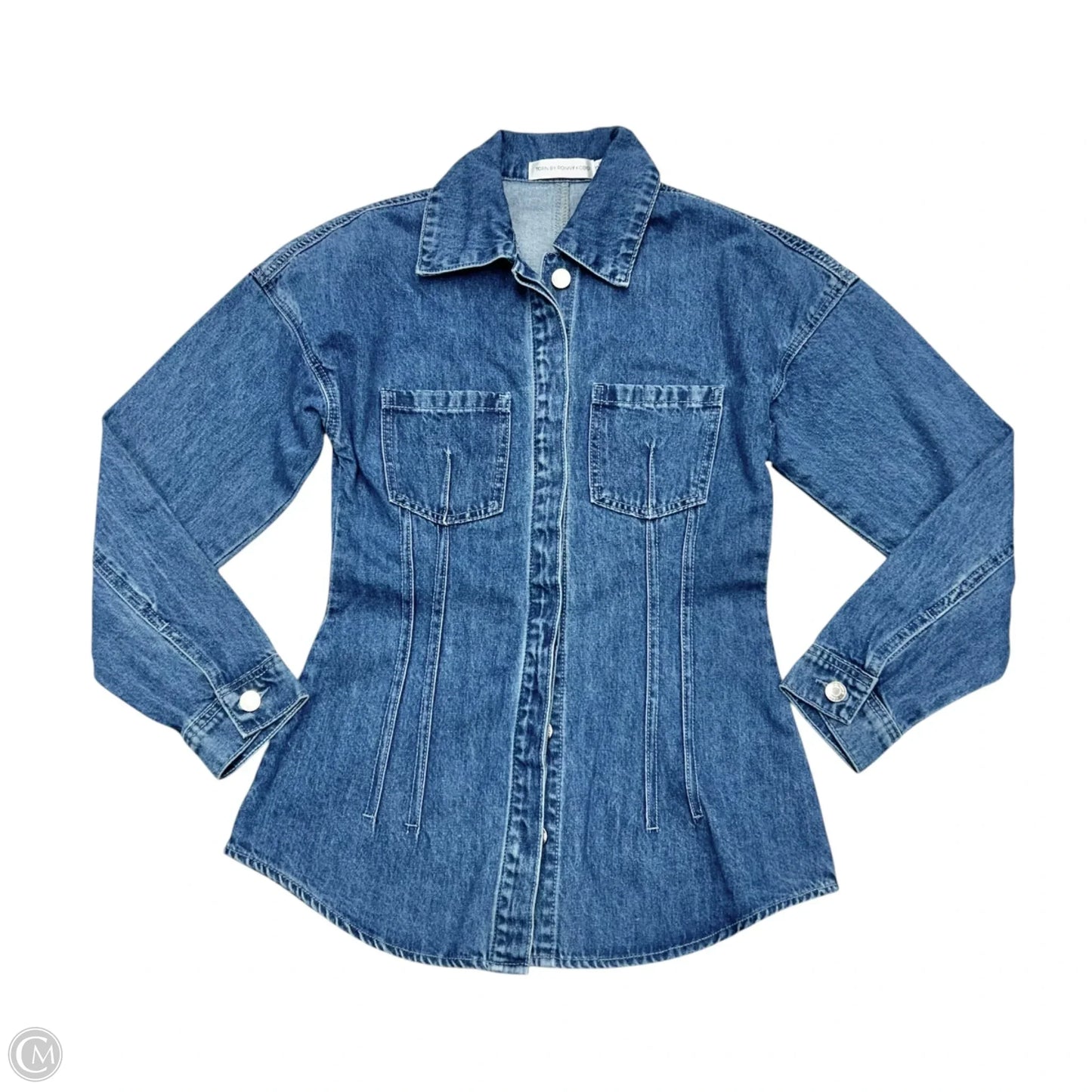 Top Long Sleeve By Torn By Ronny Kobo In Blue Denim, Size: Xs