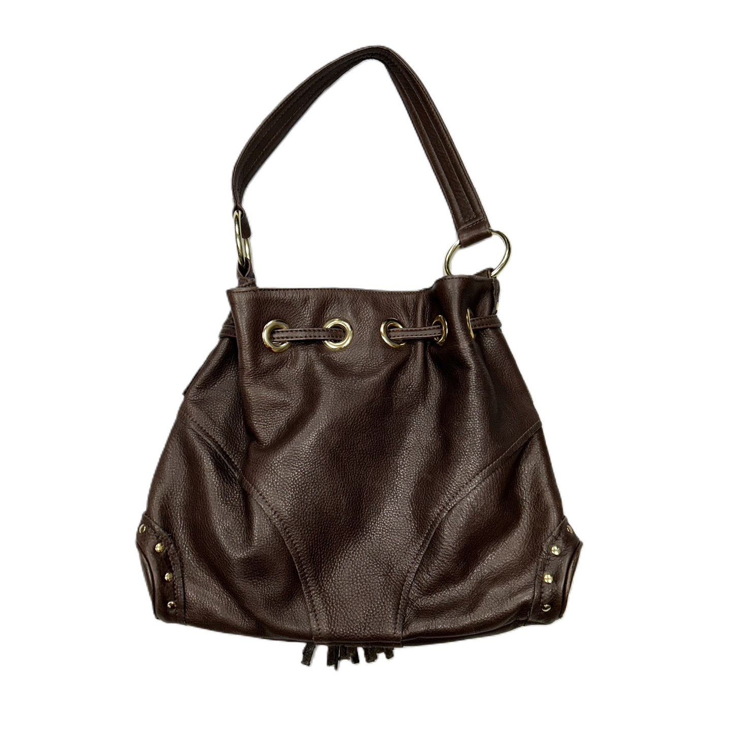 Handbag Leather By Bulga, Size: Medium