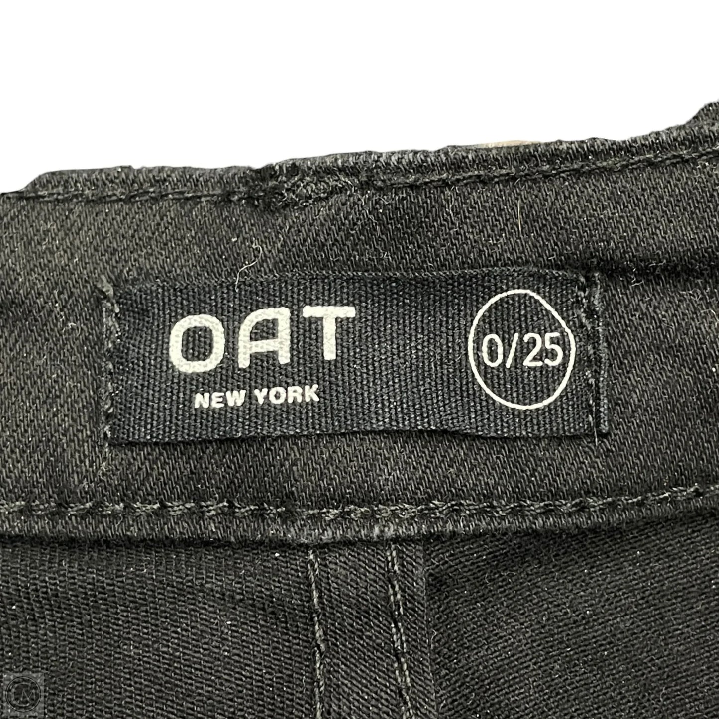 Jeans Cropped By Oat In Black Denim, Size: 0