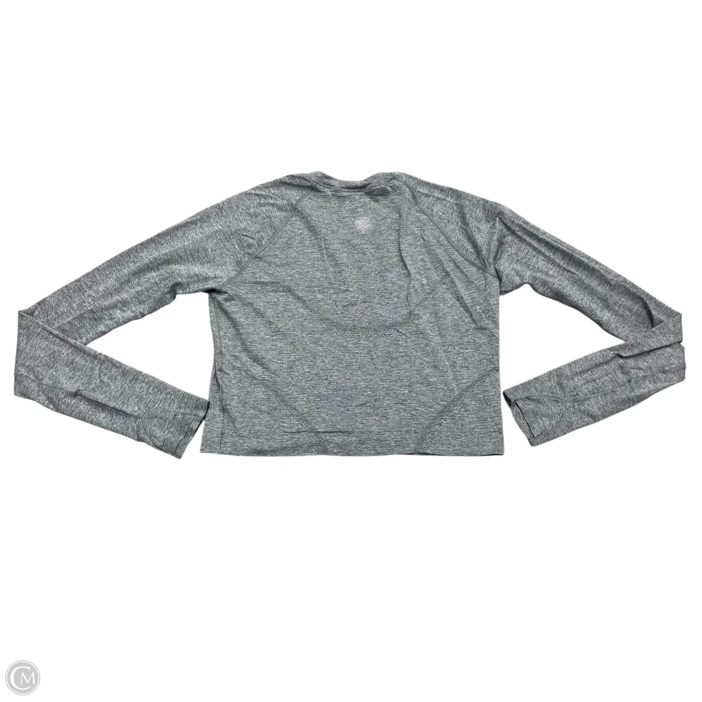 Athletic Top Long Sleeve Collar By Lululemon In Grey, Size: M