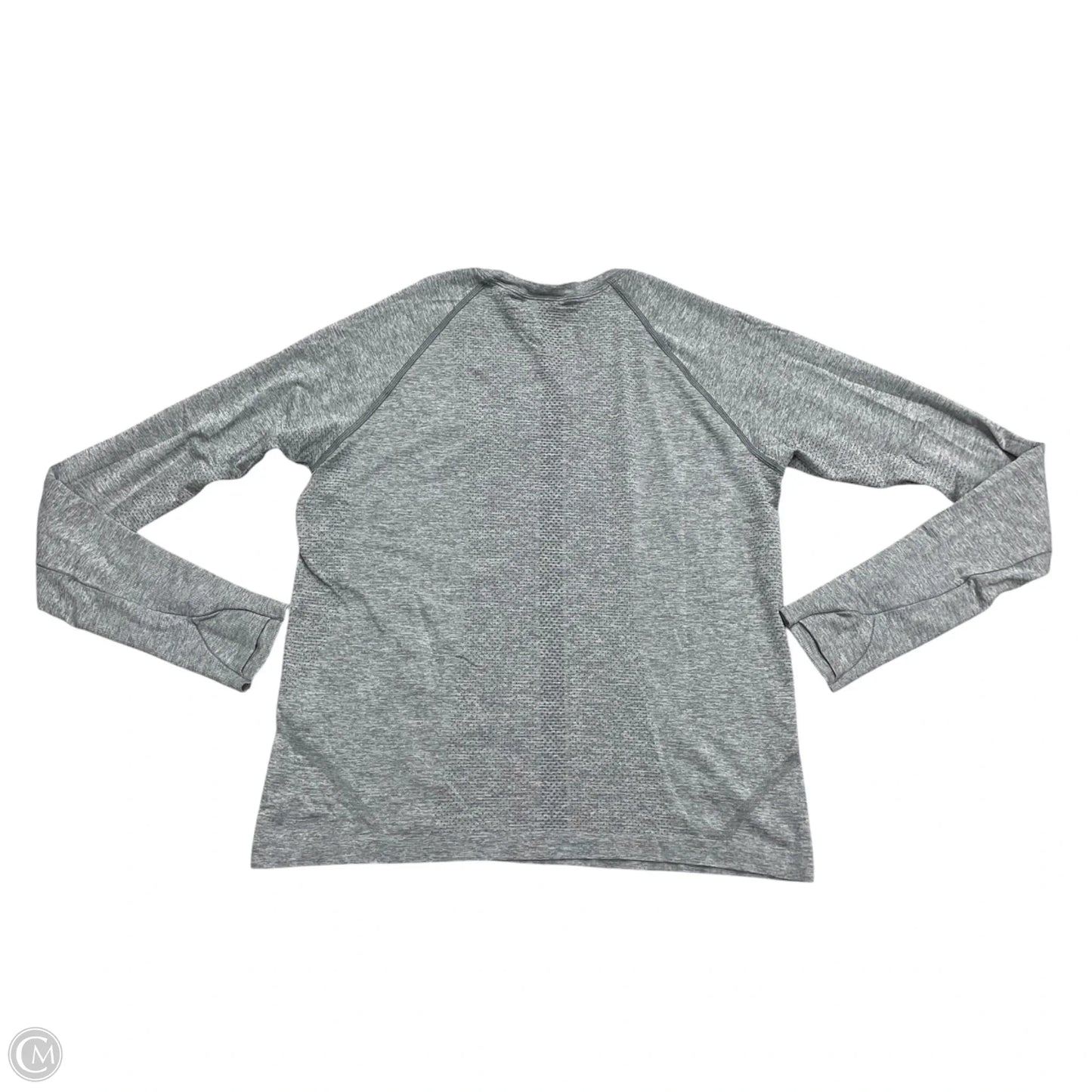 Athletic Top Long Sleeve Collar By Lululemon In Grey, Size: L