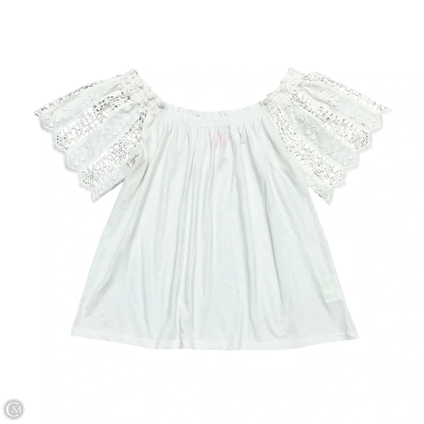 Top Short Sleeve Designer By Lilly Pulitzer In White, Size: L