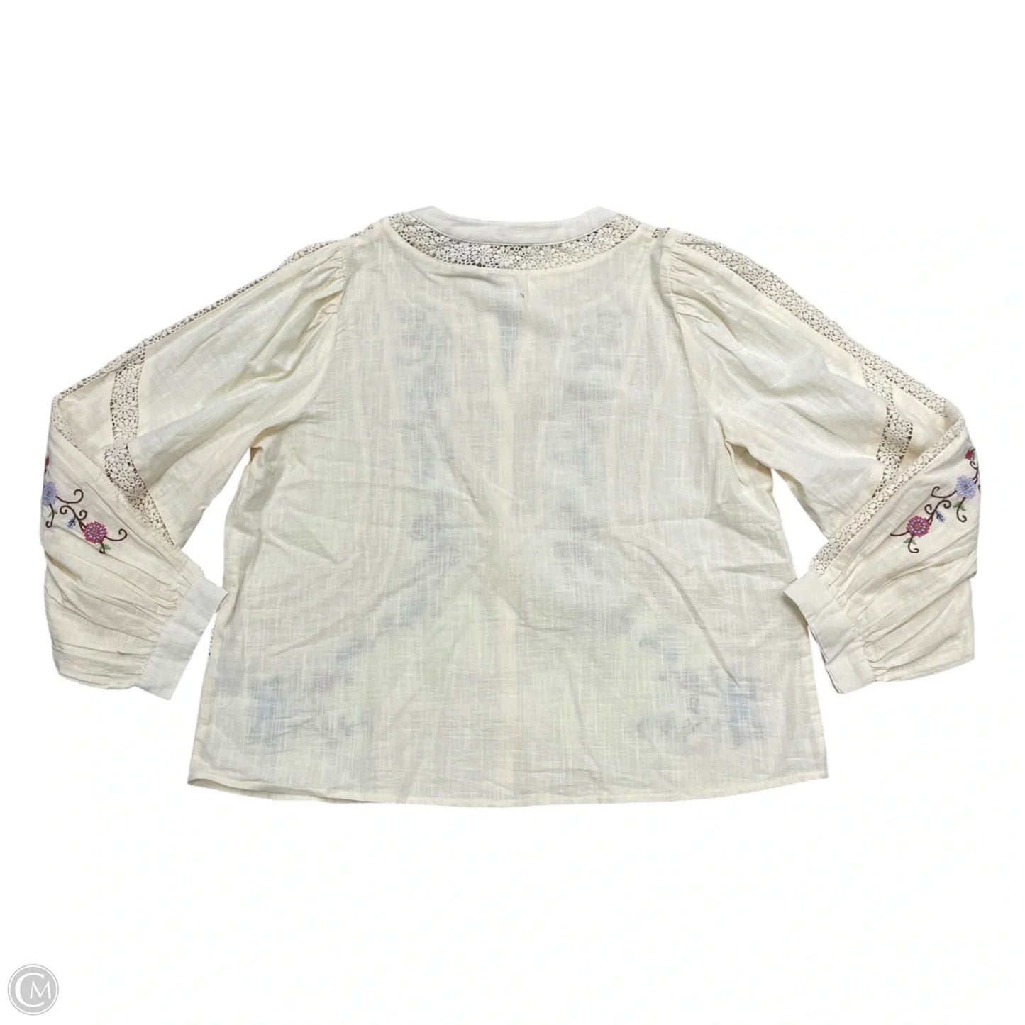 Top Long Sleeve By Jennifer & Grace In Cream, Size: L
