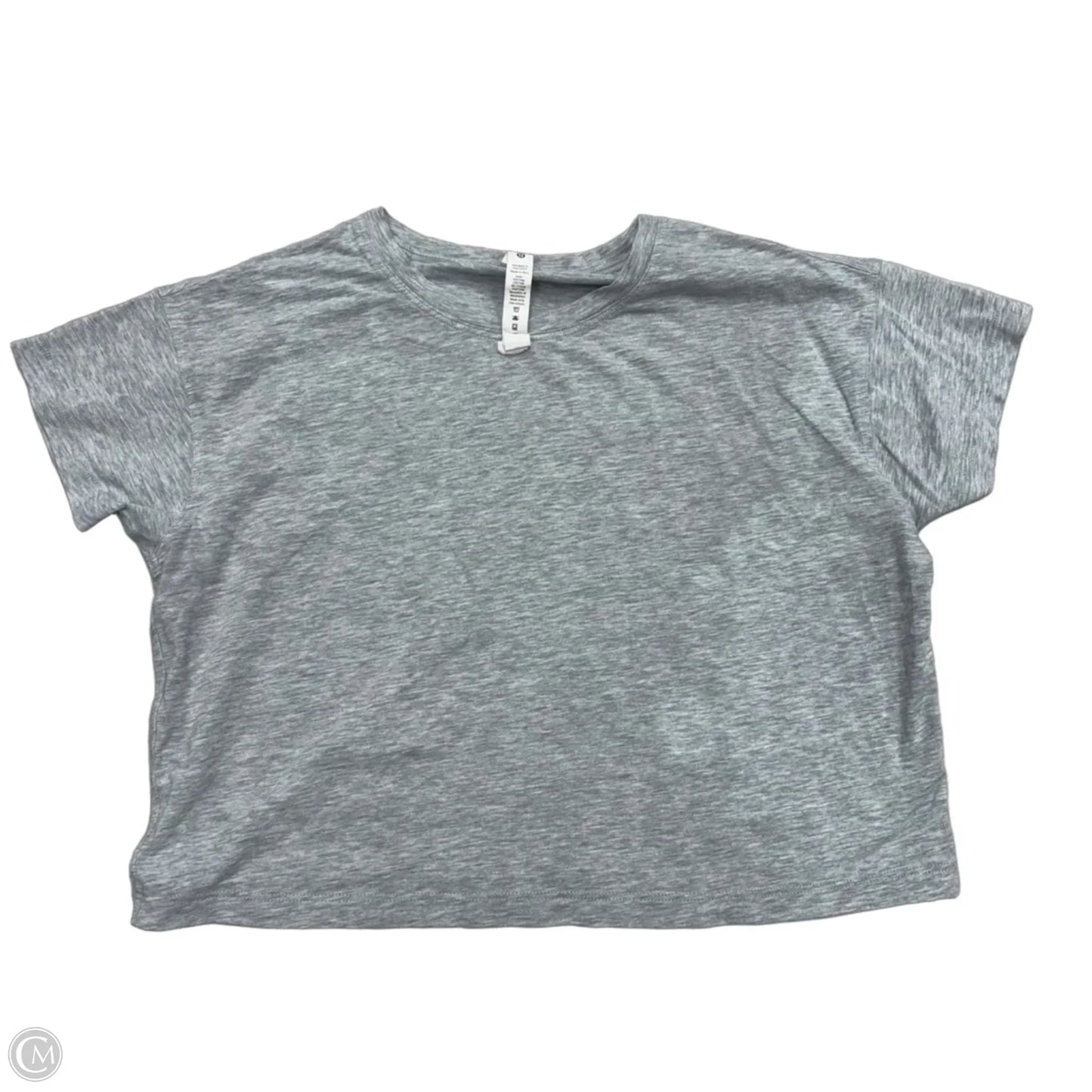 Athletic Top Short Sleeve By Lululemon In Grey, Size: Xs