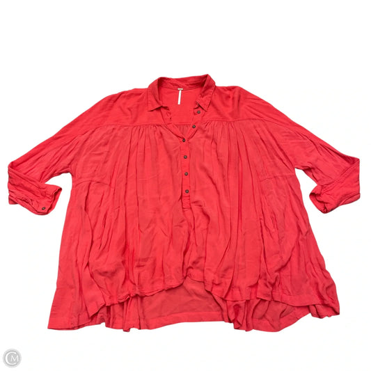 Tunic Long Sleeve By Free People In Orange, Size: L