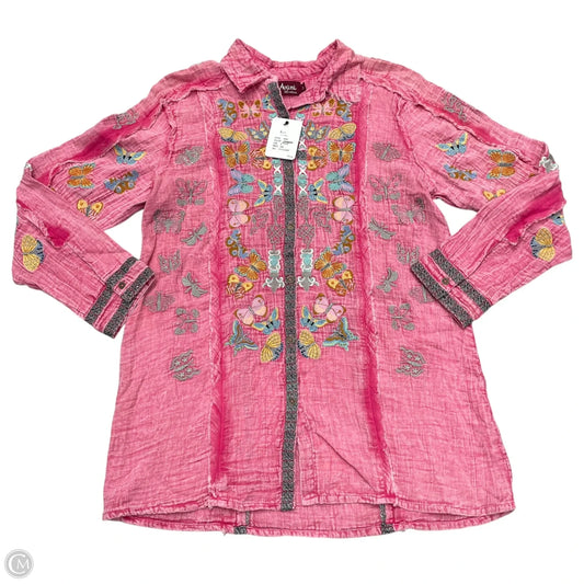 Top Long Sleeve By Cmb In Pink, Size: S