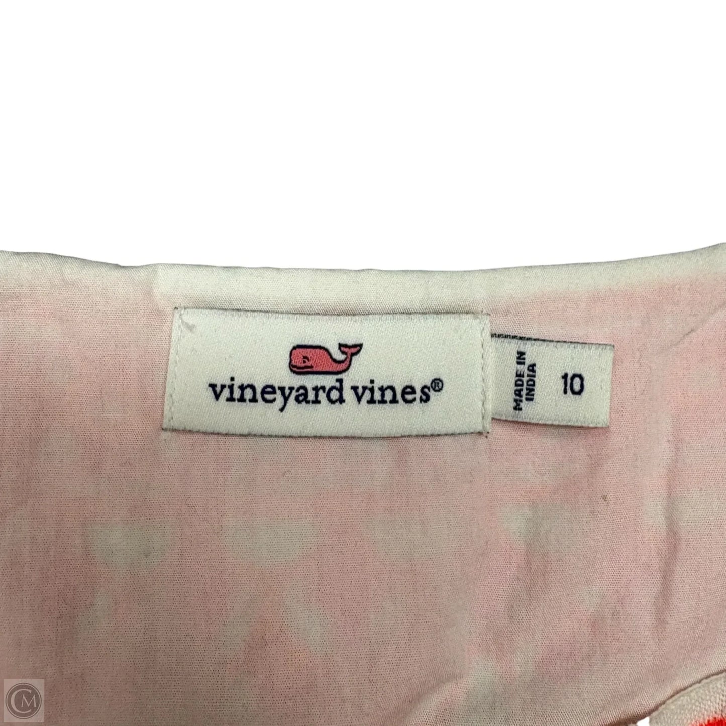 Dress Casual Midi By Vineyard Vines In Pink & White, Size: M