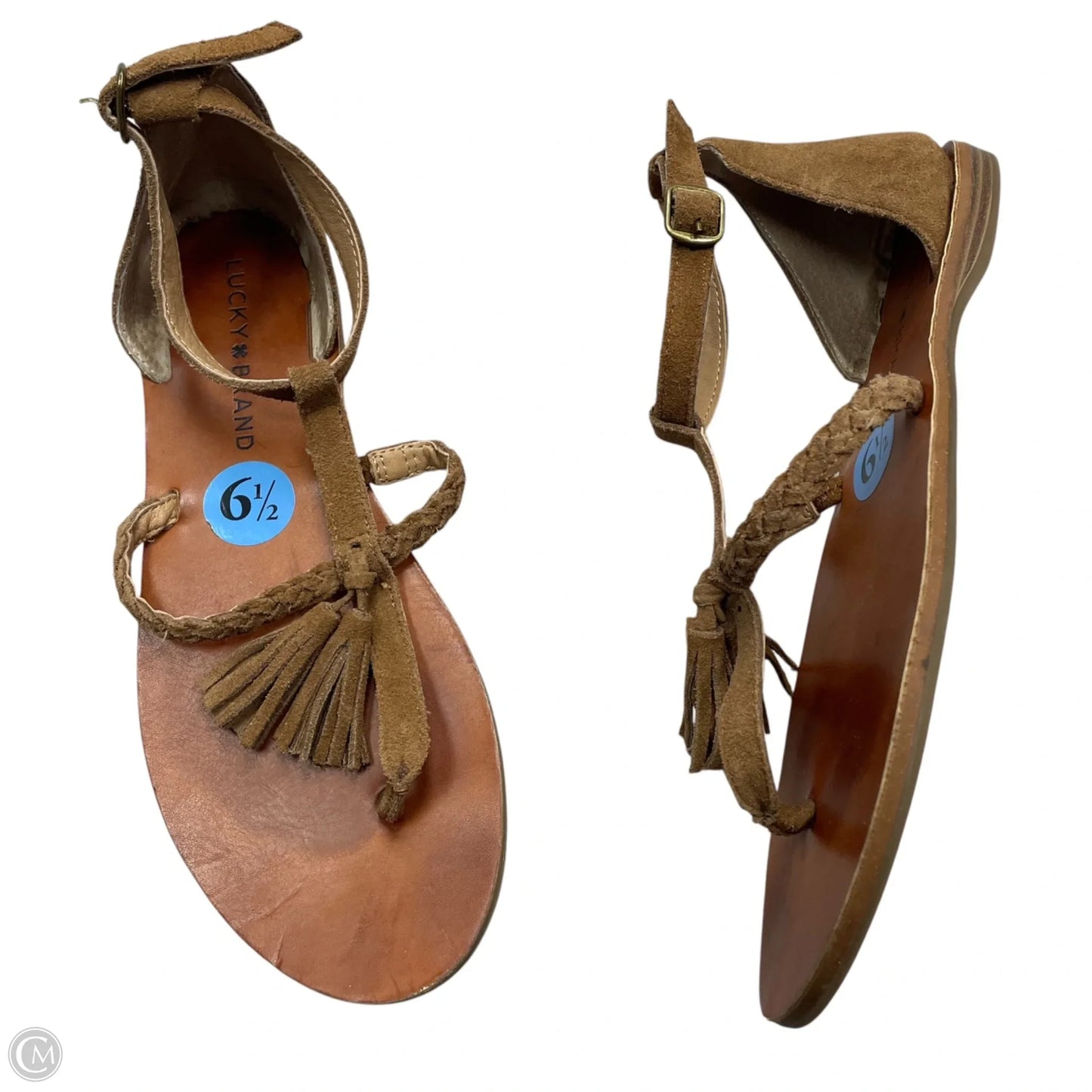 Sandals Flip Flops By Lucky Brand In Tan, Size: 6.5