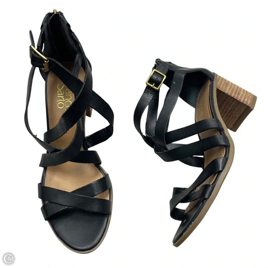 Sandals Heels Block By Franco Sarto In Black, Size: 7.5