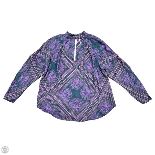 Top Long Sleeve By Free People In Grey & Purple, Size: Sp