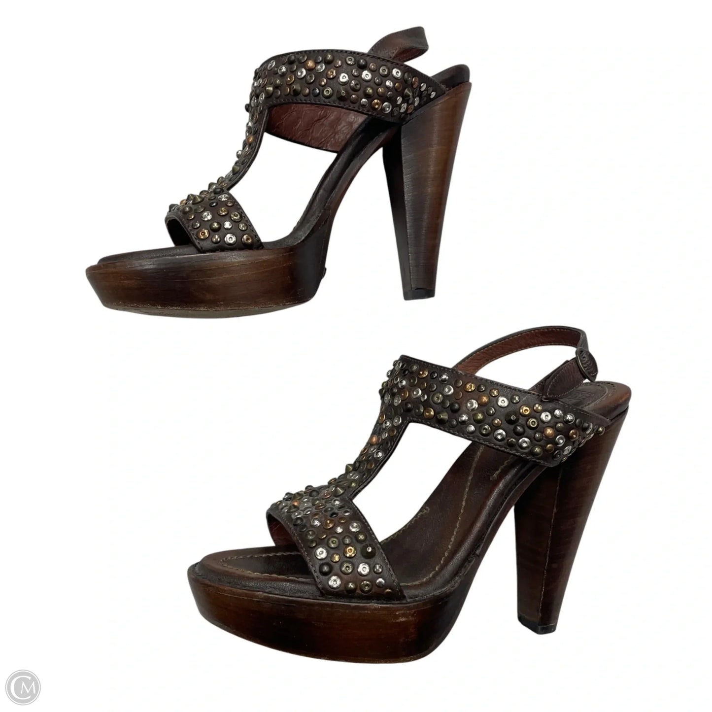 Sandals Designer By Frye In Brown, Size: 8