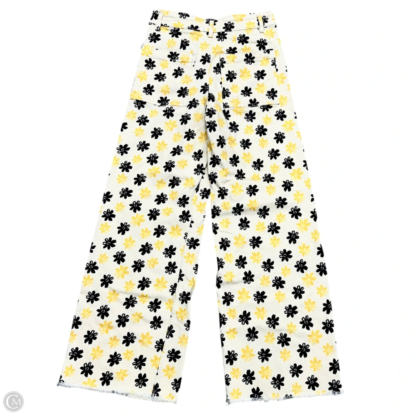 Jeans Wide Leg By Zara In Blue & Yellow, Size: 8