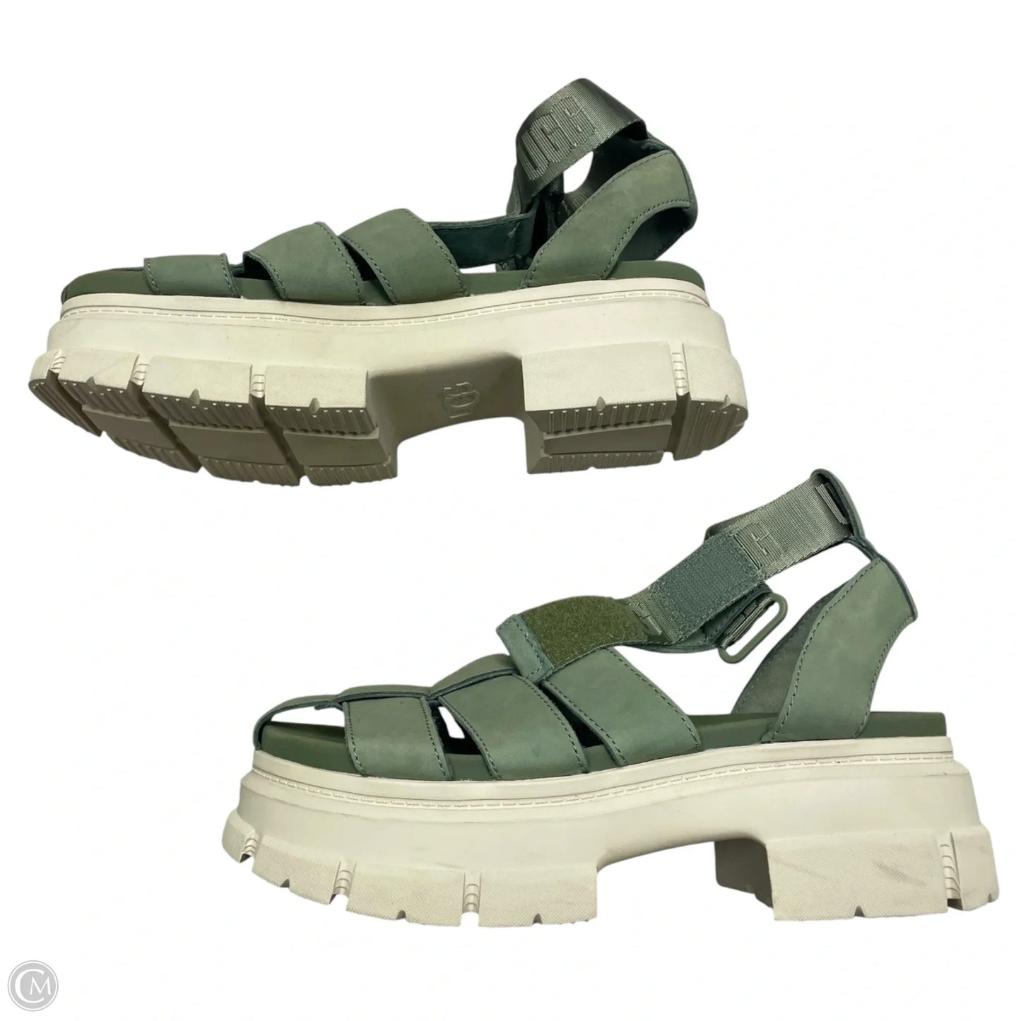 Sandals Designer By Ugg In Green, Size: 8.5
