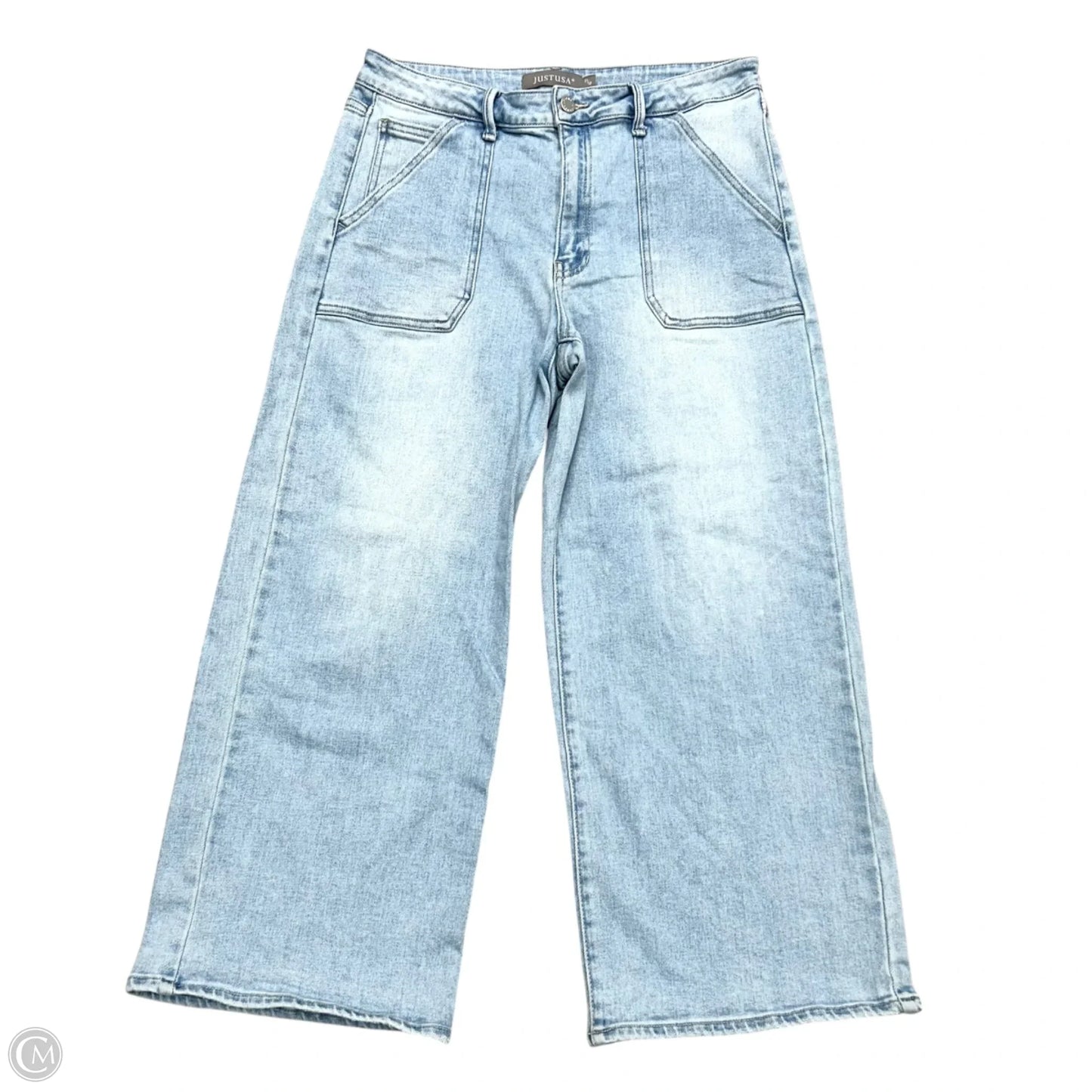 Jeans Wide Leg By Just Usa In Blue Denim, Size: 12