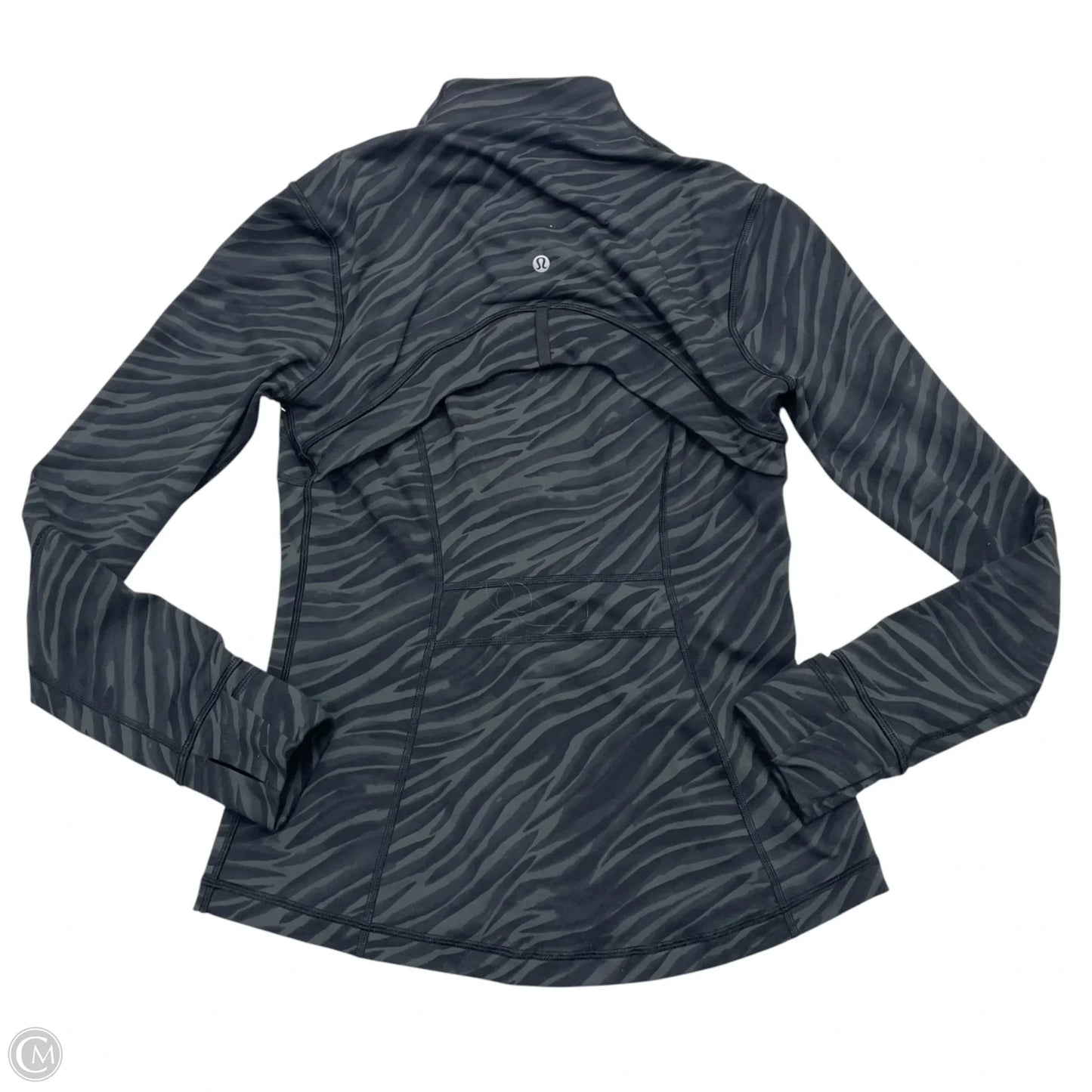 Athletic Jacket By Lululemon In Black & Grey, Size: M