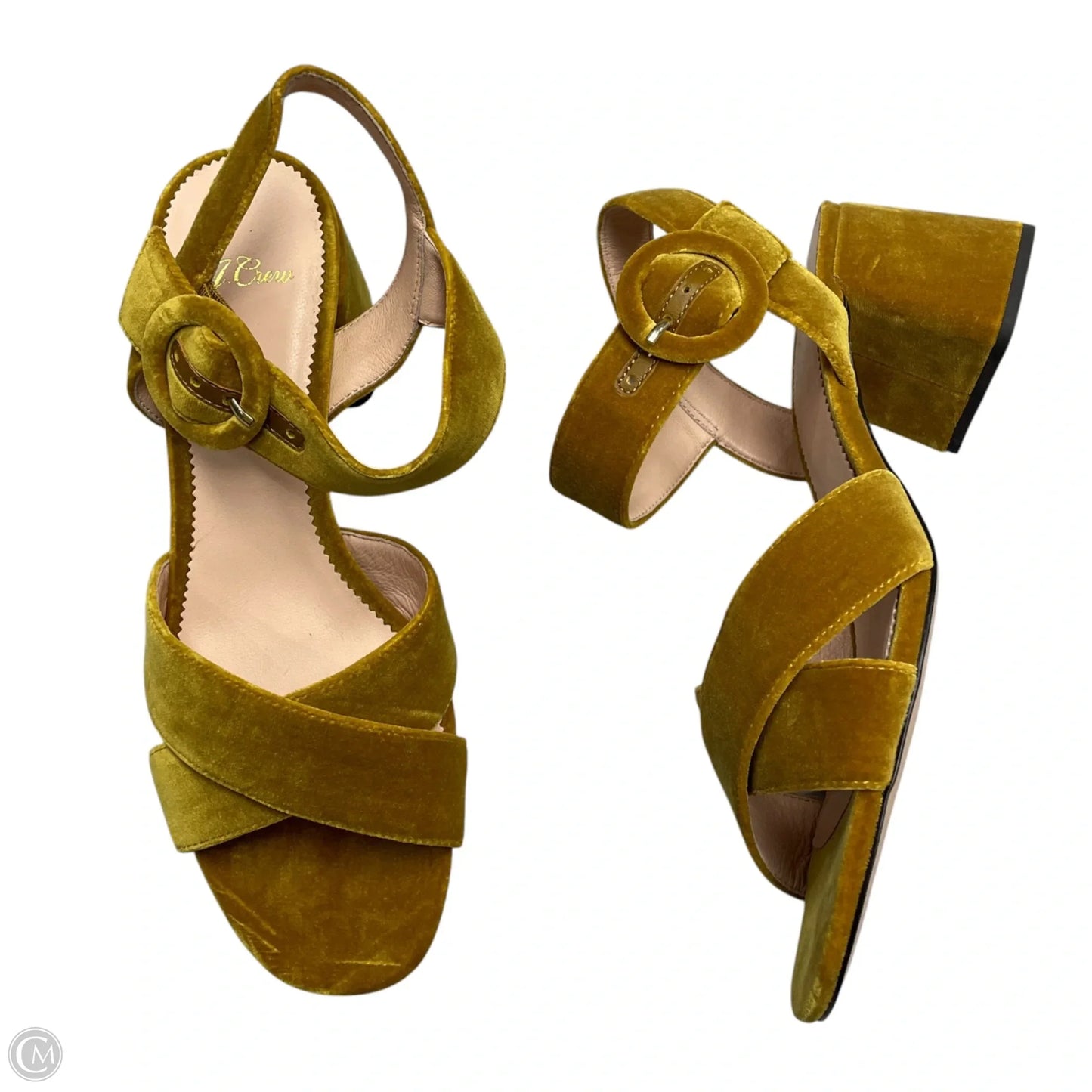 Sandals Heels Block By J. Crew In Yellow, Size: 9