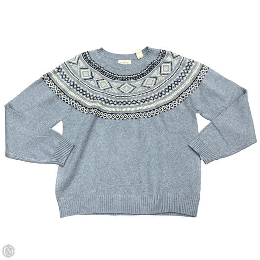 Sweater By Weatherproof In Black & Blue, Size: M