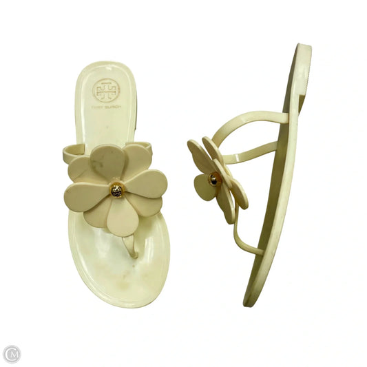 Sandals Designer By Tory Burch In Cream, Size: 6