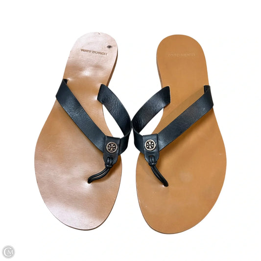 Sandals Designer By Tory Burch In Black & Brown, Size: 9