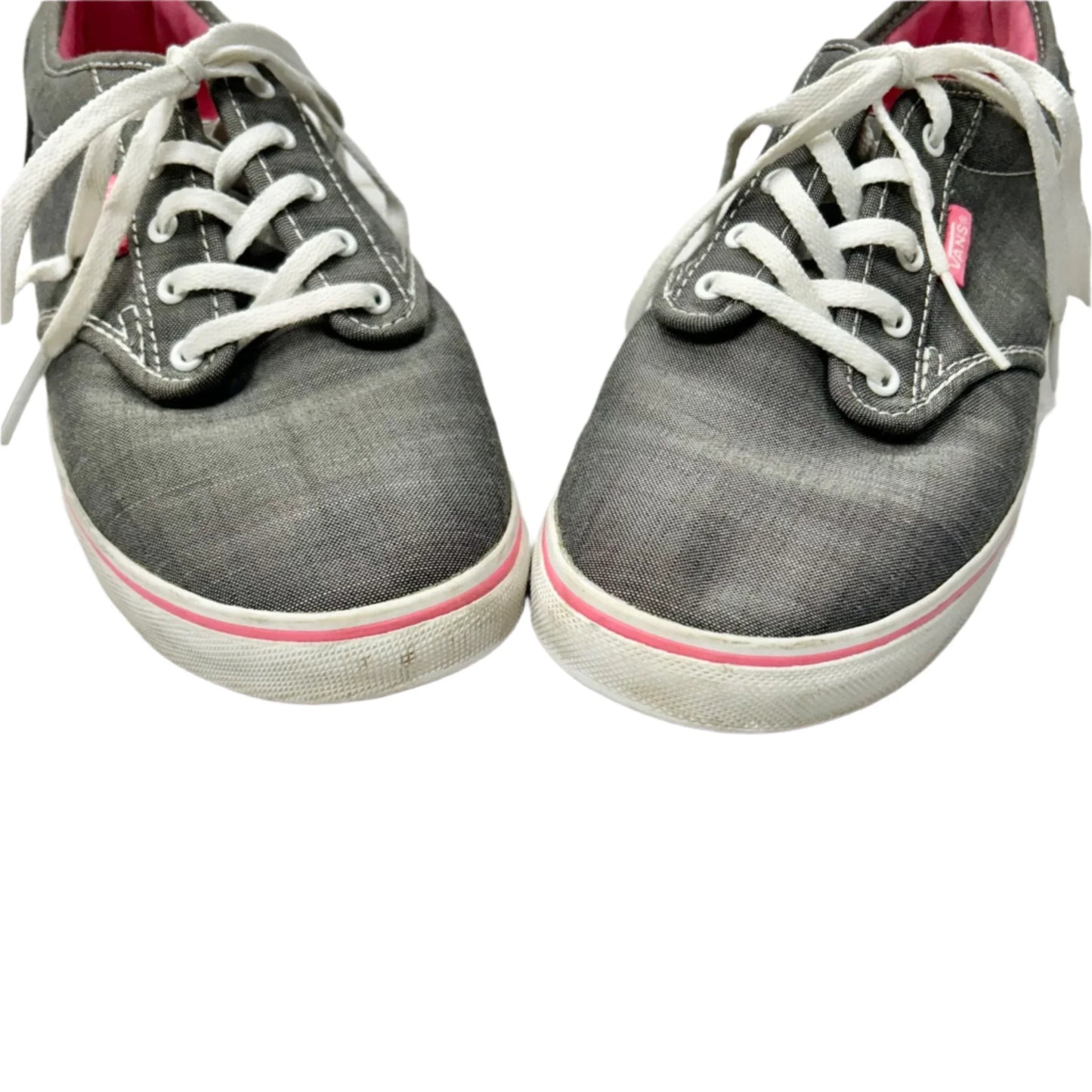 Shoes Flats By Vans In Grey & Pink, Size: 9.5