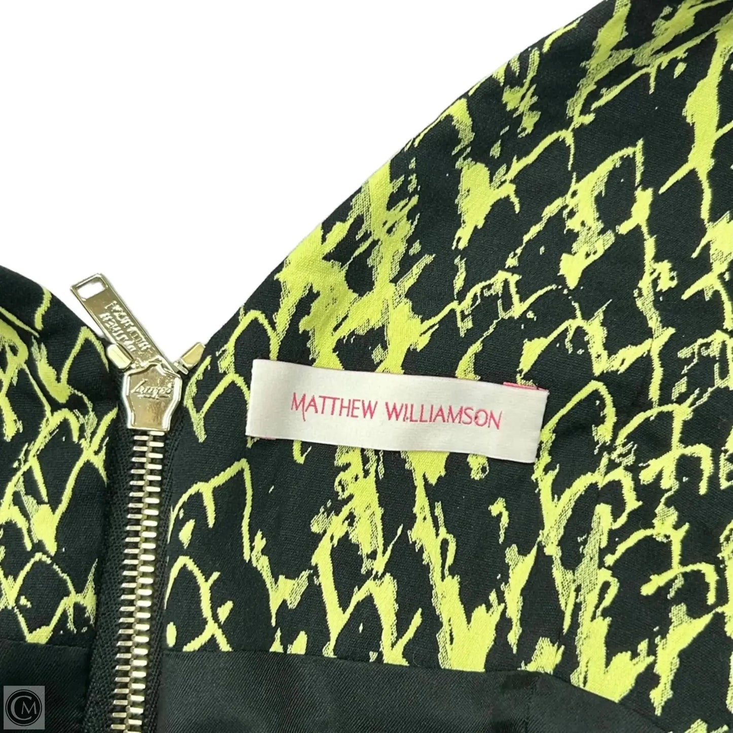 Dress Casual Midi By Matthew Williamson In Black & Yellow, Size: 10