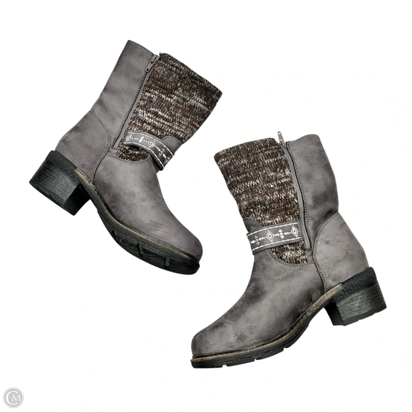 Boots Mid-calf Heels By Muk Luks In Grey, Size: 8