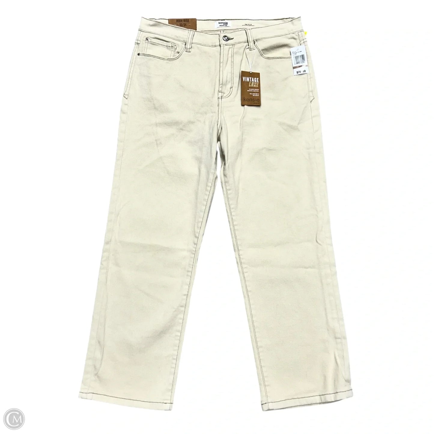 Jeans Straight By Kensie In Cream Denim, Size: 12