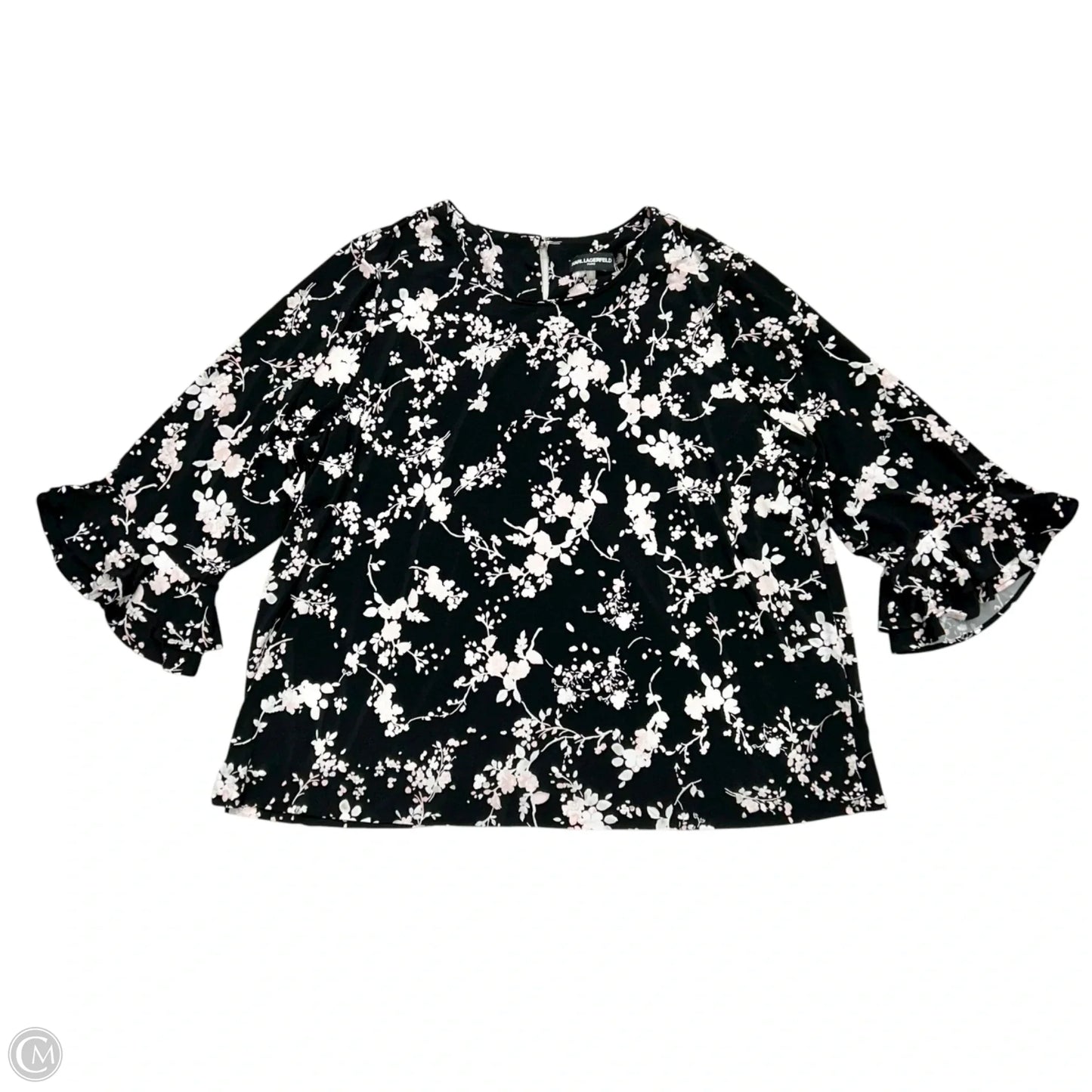 Blouse Designer By Karl Lagerfeld In Black, Size: 2x