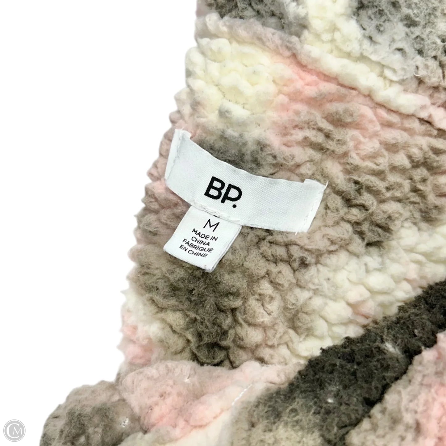 Jacket Faux Fur & Sherpa By Bp In Grey & Pink, Size: M