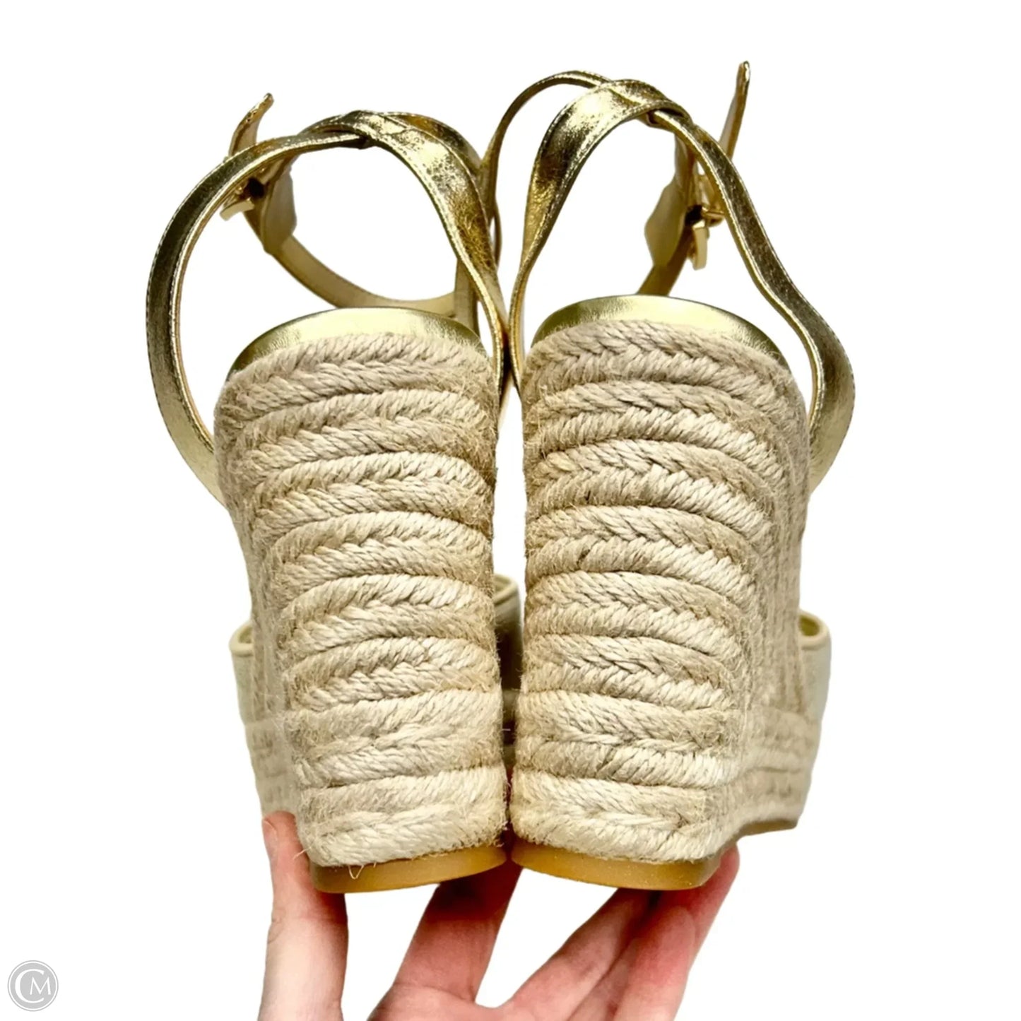 Sandals Designer By Michael Kors In Gold & Tan, Size: 9.5