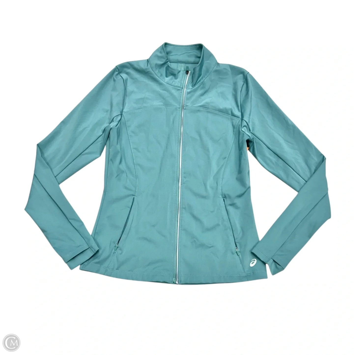 Athletic Jacket By Asics In Blue, Size: S