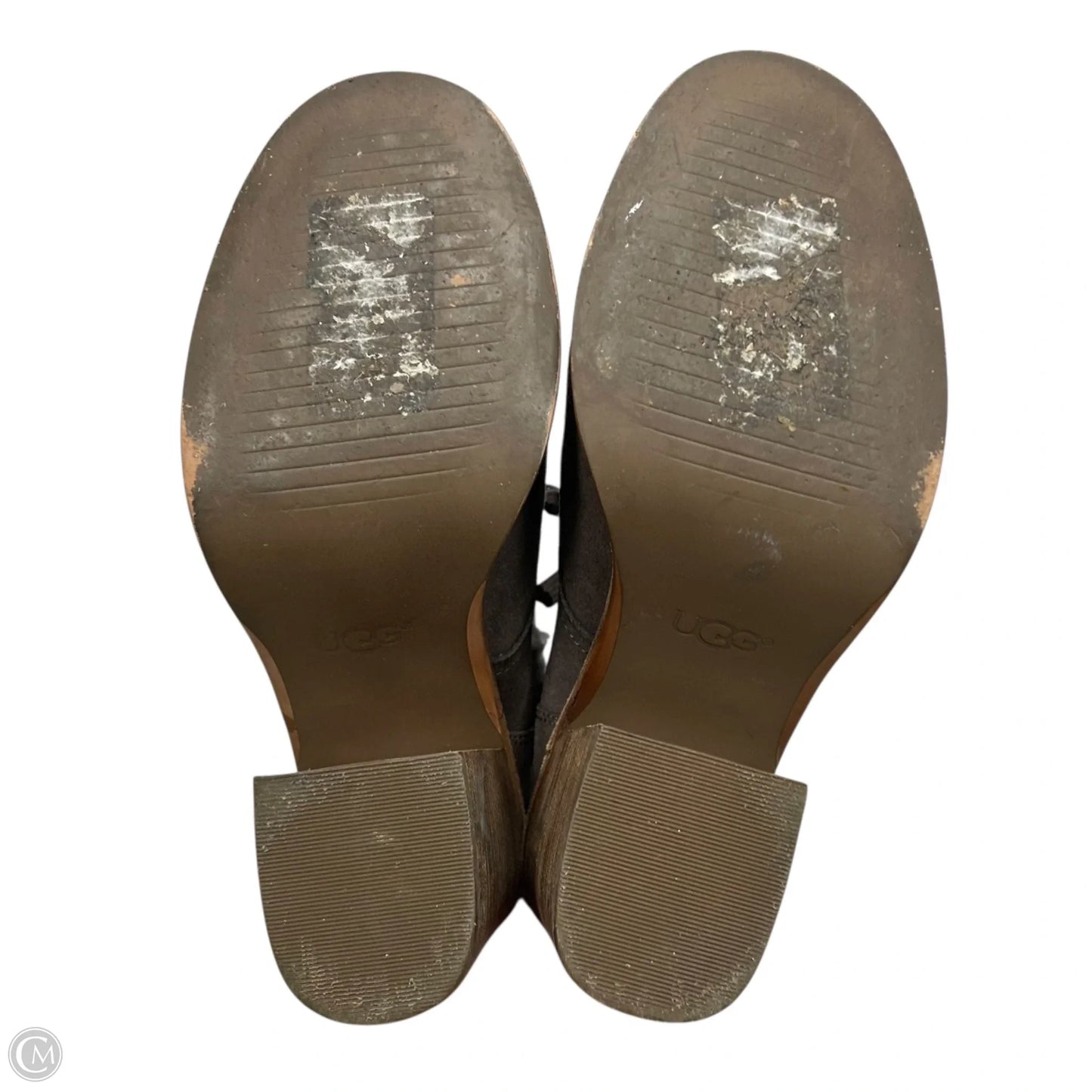 Boots Designer By Ugg In Brown & Grey, Size: 8.5