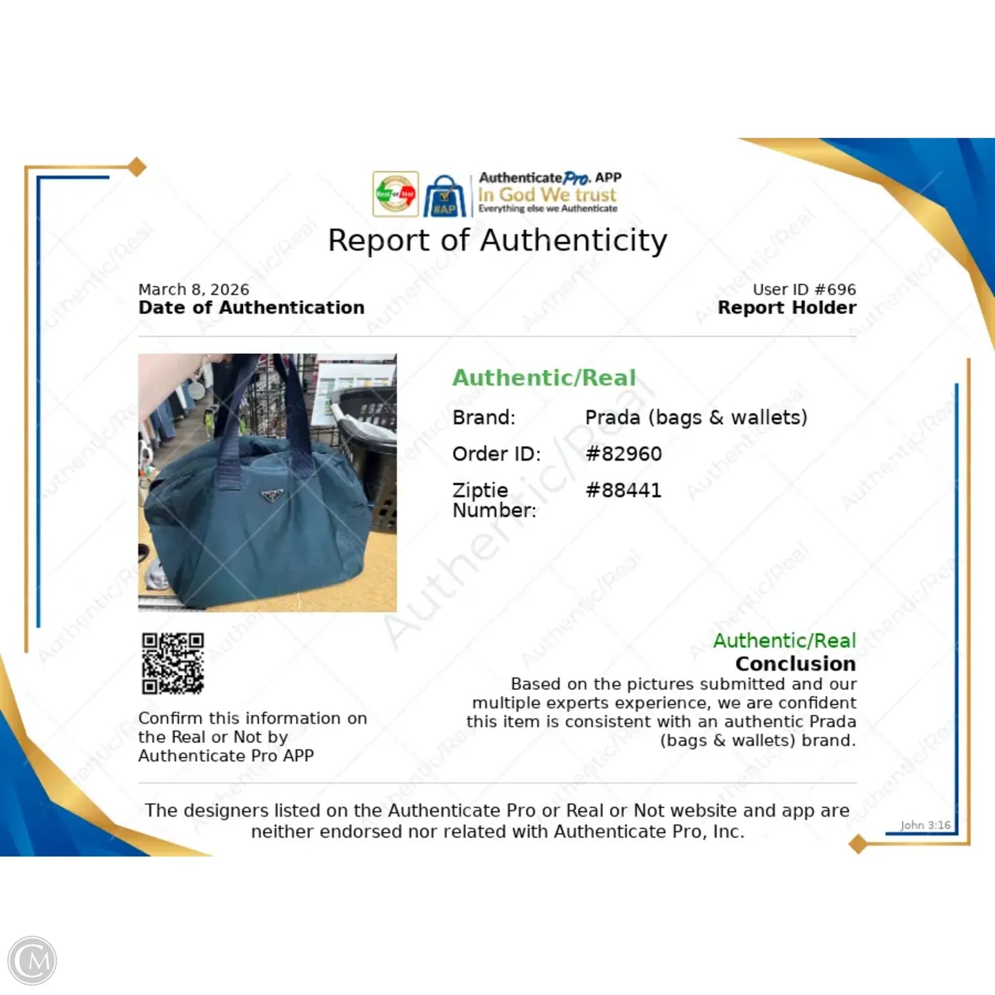 Tote Luxury Designer By Prada, Size: Large