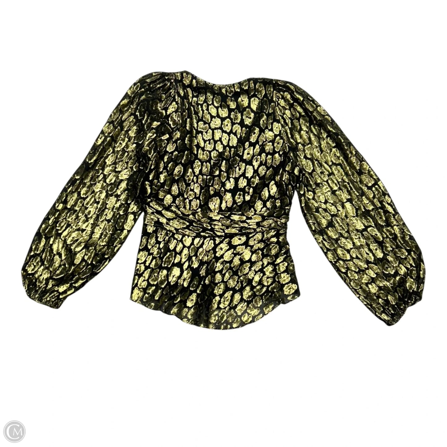 Blouse Long Sleeve By Alc In Black & Gold, Size: L