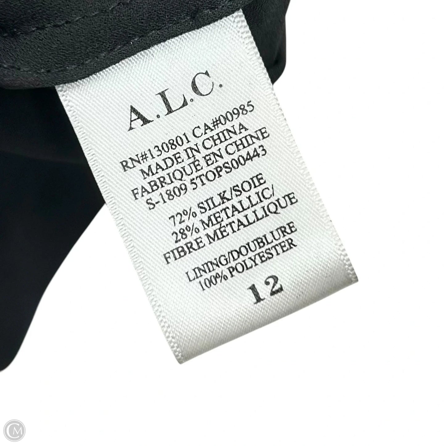 Blouse Long Sleeve By Alc In Black & Gold, Size: L