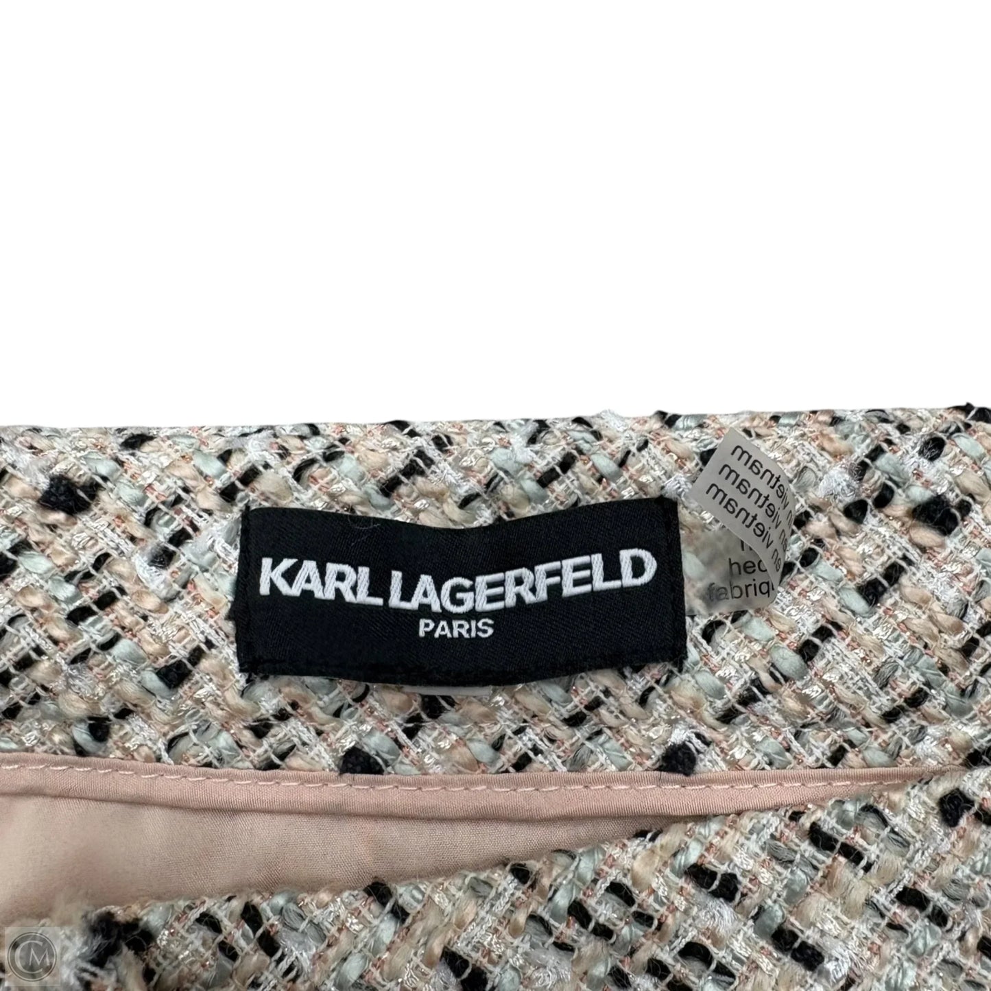 Skirt Designer By Karl Lagerfeld In Cream & Pink, Size: M