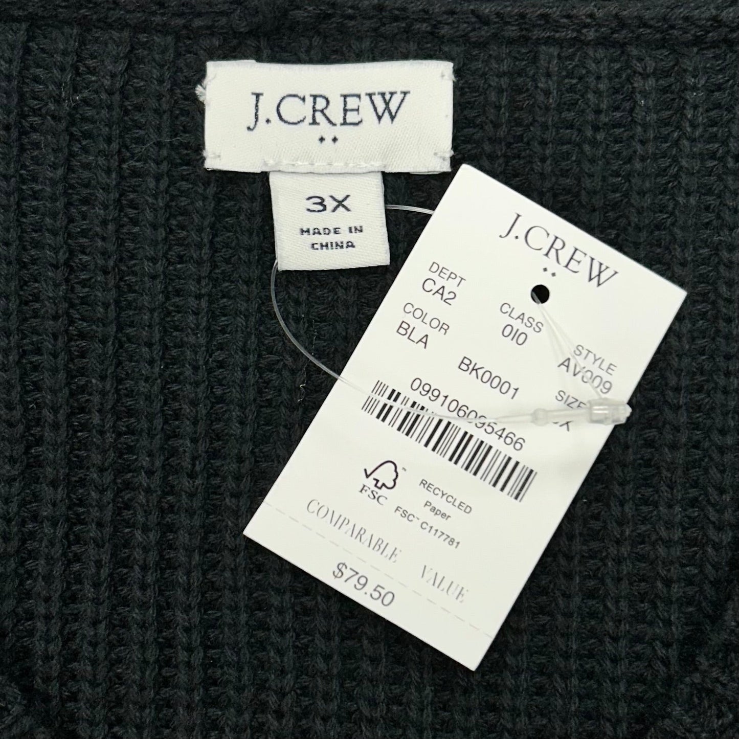 Sweater By J. Crew In Black, Size: 3x