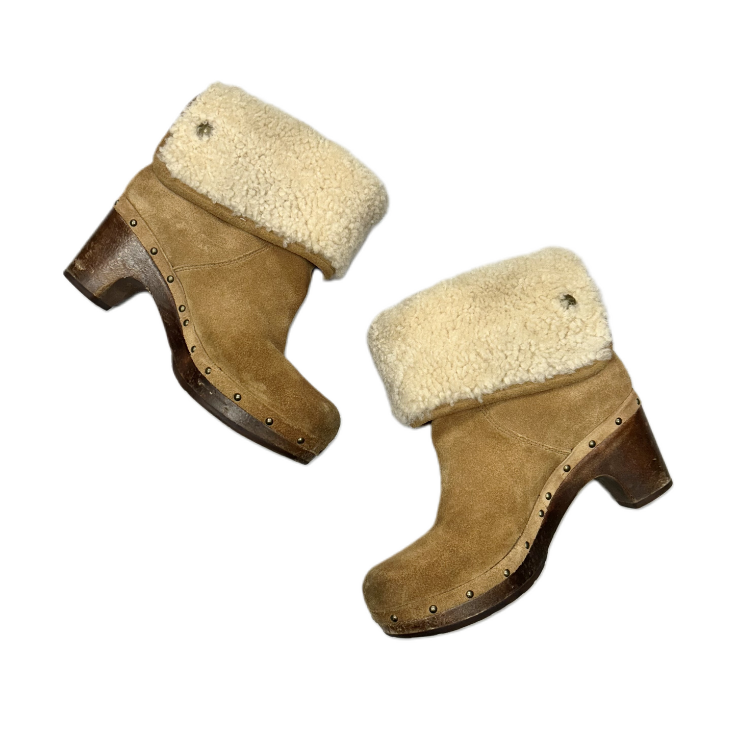 Boots Designer By Ugg In Brown & Cream, Size: 6