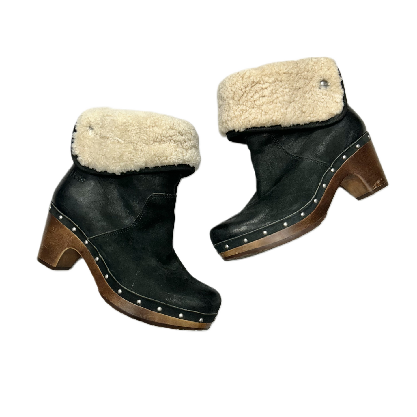 Boots Designer By Ugg In Black & Cream, Size: 6