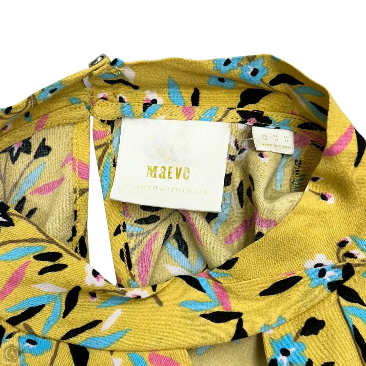 Blouse Long Sleeve By Maeve In Yellow, Size: Xl