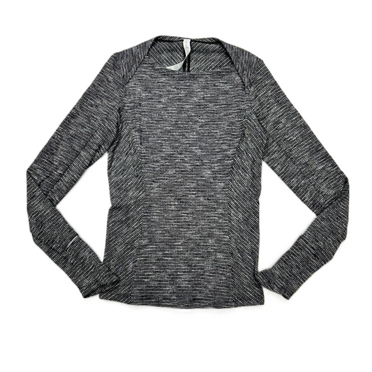 Athletic Top Long Sleeve Collar By Lululemon In Black & White, Size: S