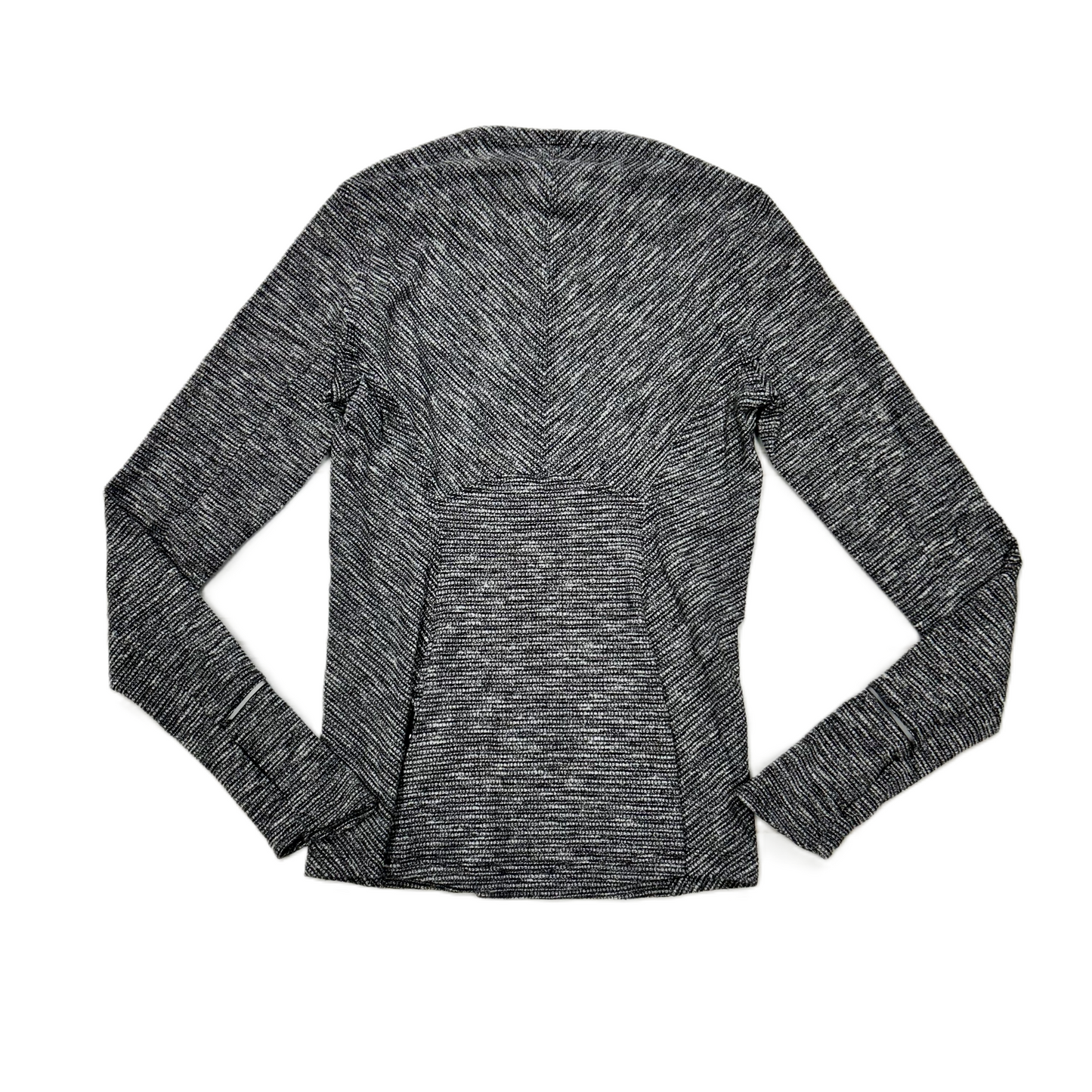 Athletic Top Long Sleeve Collar By Lululemon In Black & White, Size: S