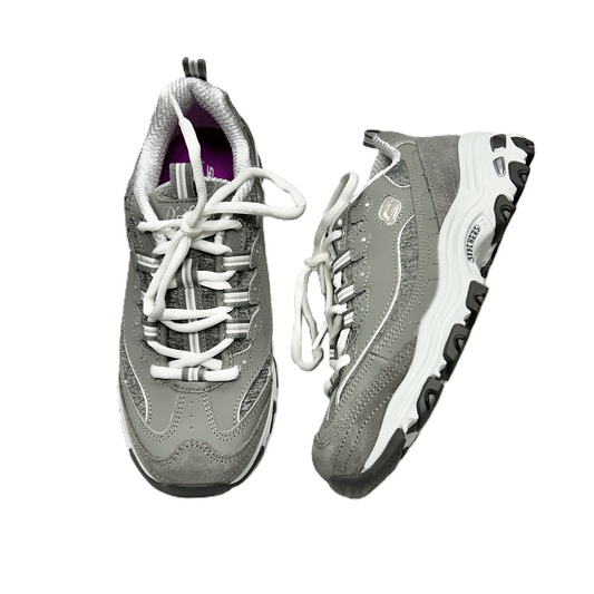 Shoes Athletic By Skechers In Grey & White, Size: 6