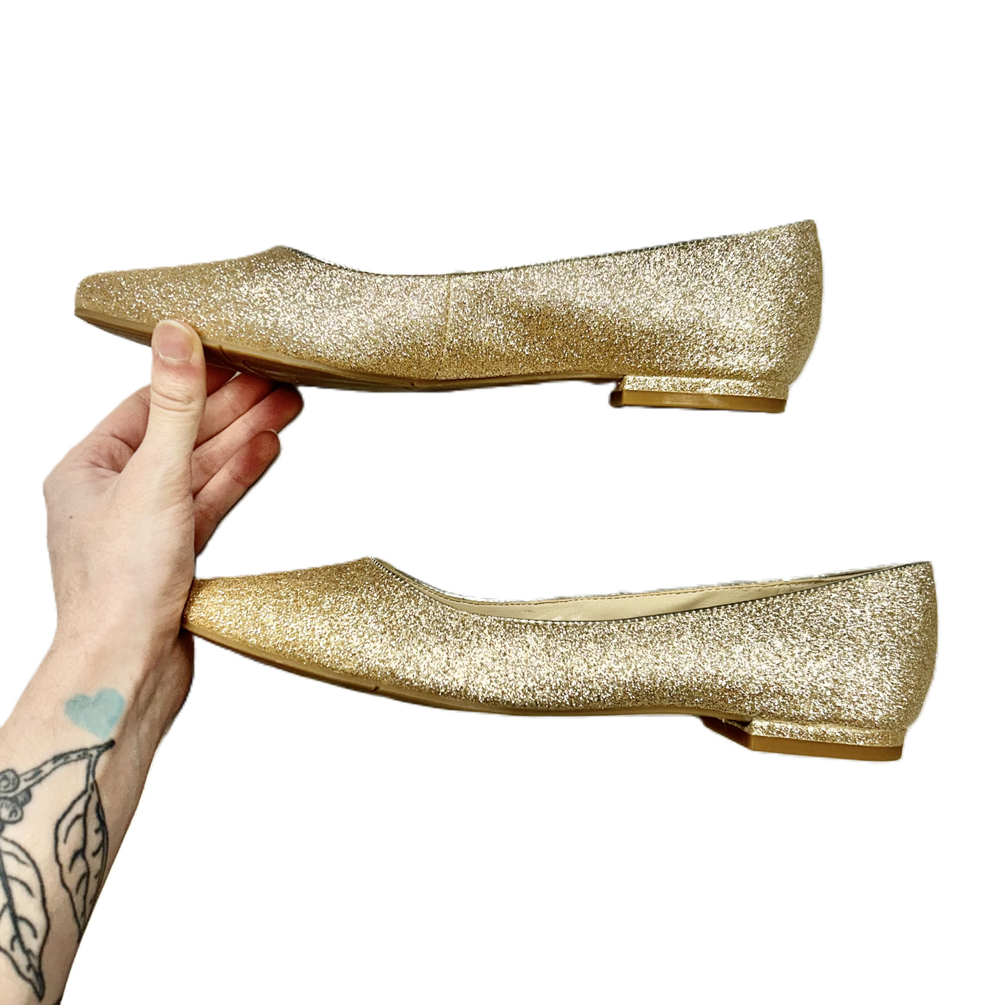 Shoes Flats By Nine West In Gold, Size: 8