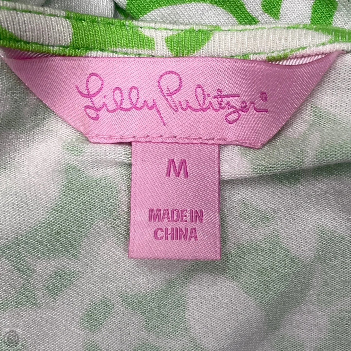 Dress Designer By Lilly Pulitzer In Green & White, Size: M
