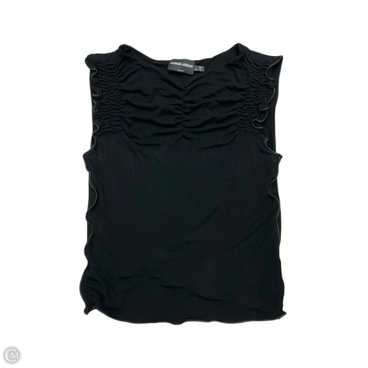 Top Short Sleeve Designer By Giorgio Armani In Black, Size: M