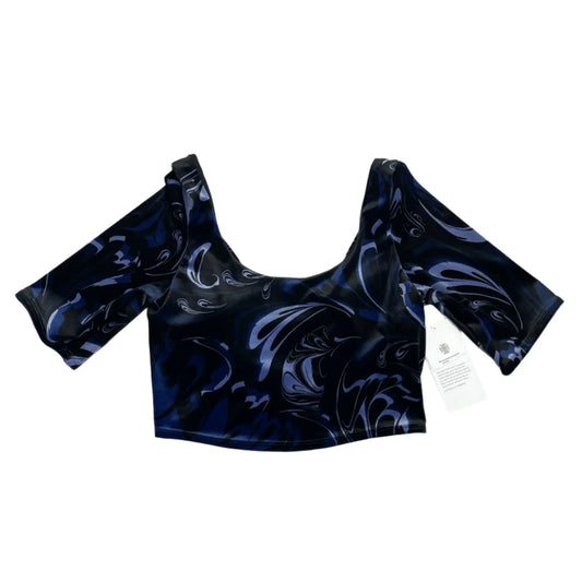 Athletic Top Short Sleeve By Athleta In Black & Blue, Size: M