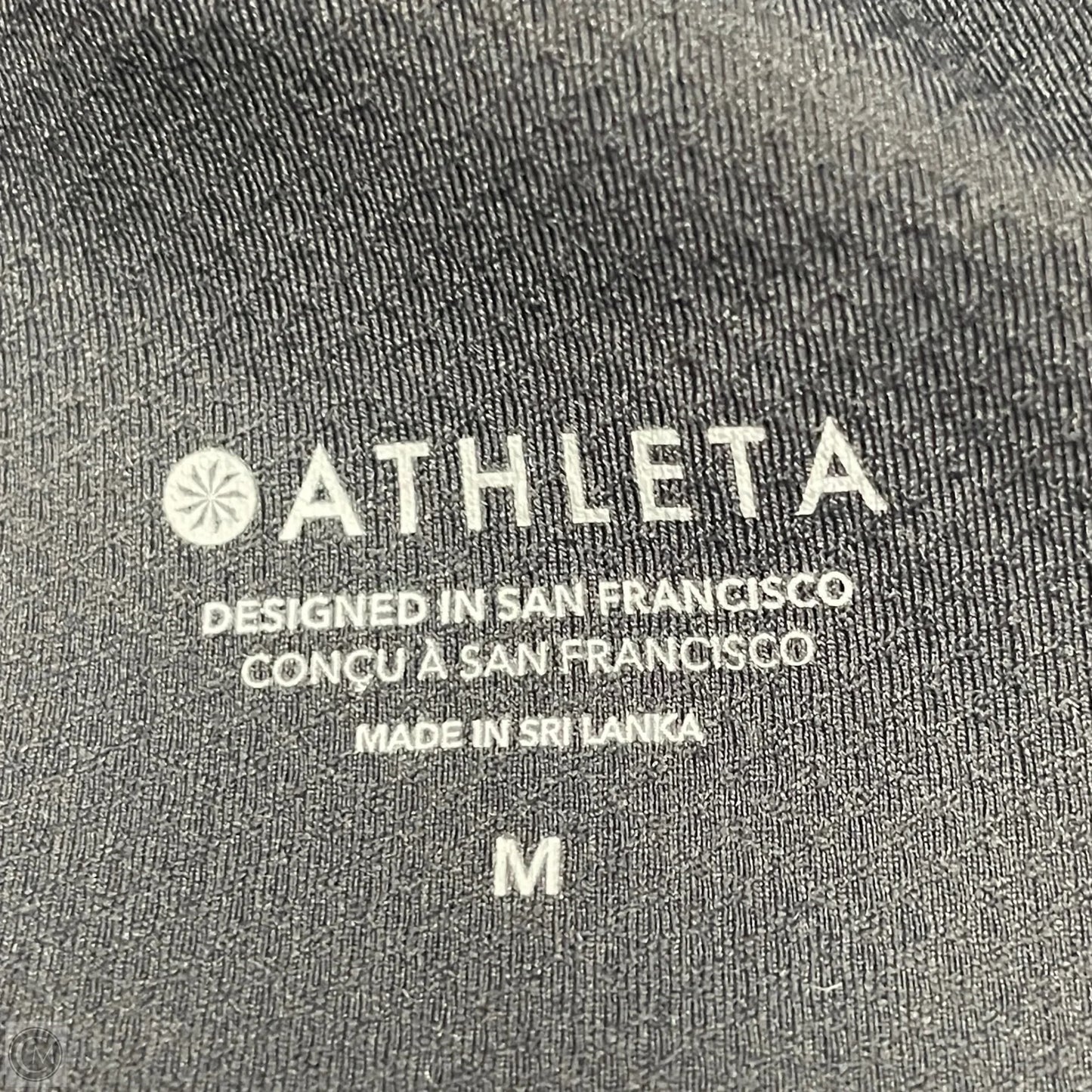 Athletic Top Short Sleeve By Athleta In Black & Blue, Size: M