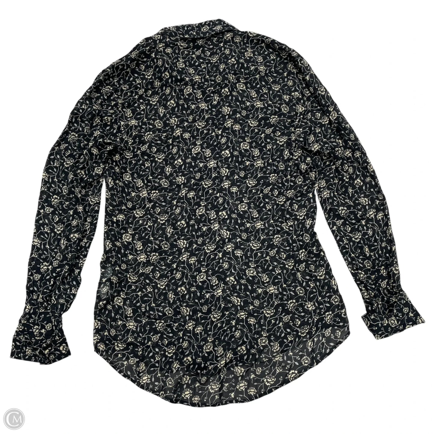 Blouse Long Sleeve By Rag And Bone In Blue & Cream, Size: S